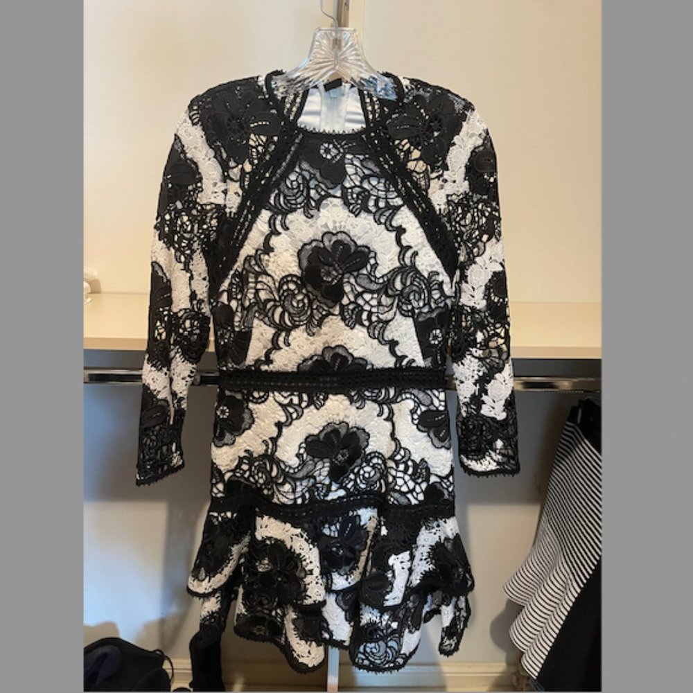 ALEXIS Cocktail Black White Sheena Dress